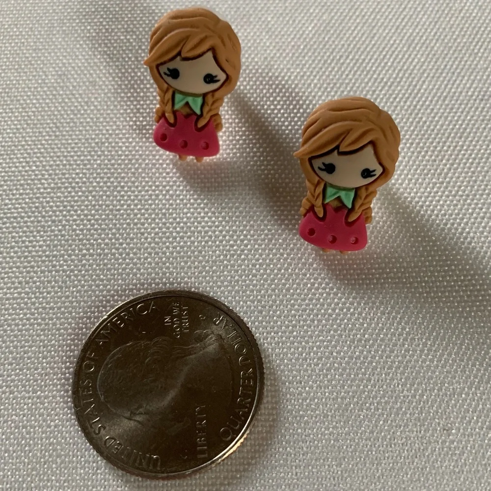 NWT. Handmade Pierced Pretty Princess Earrings for Girls!  For ages 5 and up!